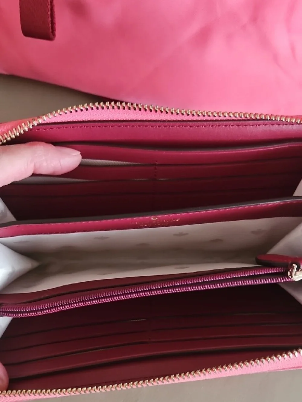 kate spade Pink Two-Tone Tote with Crossbody Strap And Matching Wallet - Picture 7 of 12